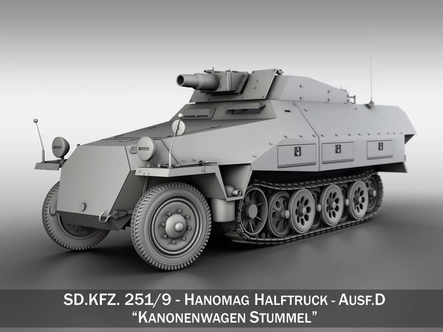SDKFZ 251 - Ausf D - Kanonenwagen Stummel 3D model_0