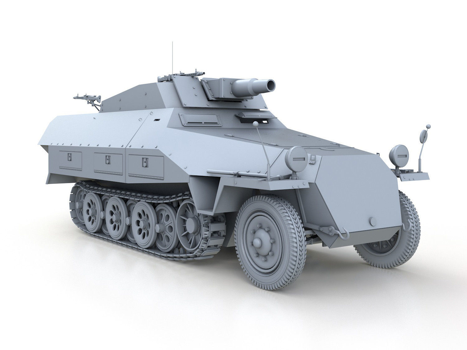 SDKFZ 251 - Ausf D - Kanonenwagen Stummel 3D model_10
