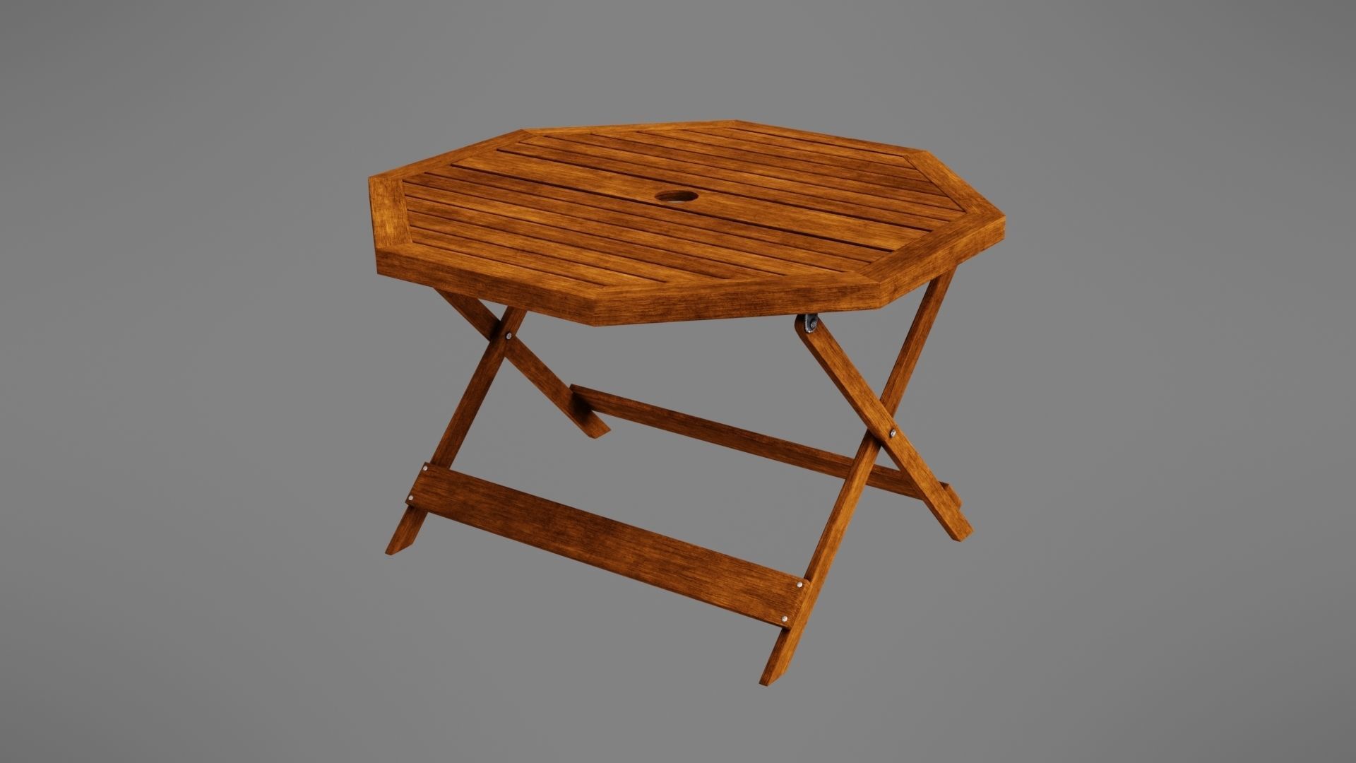 Wooden table Low-poly 3D model_4