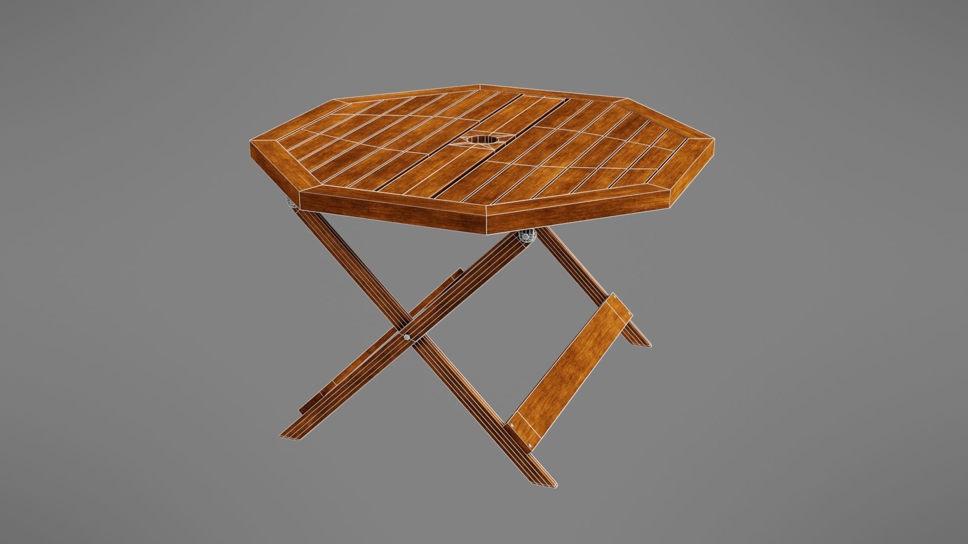 Wooden table Low-poly 3D model_31