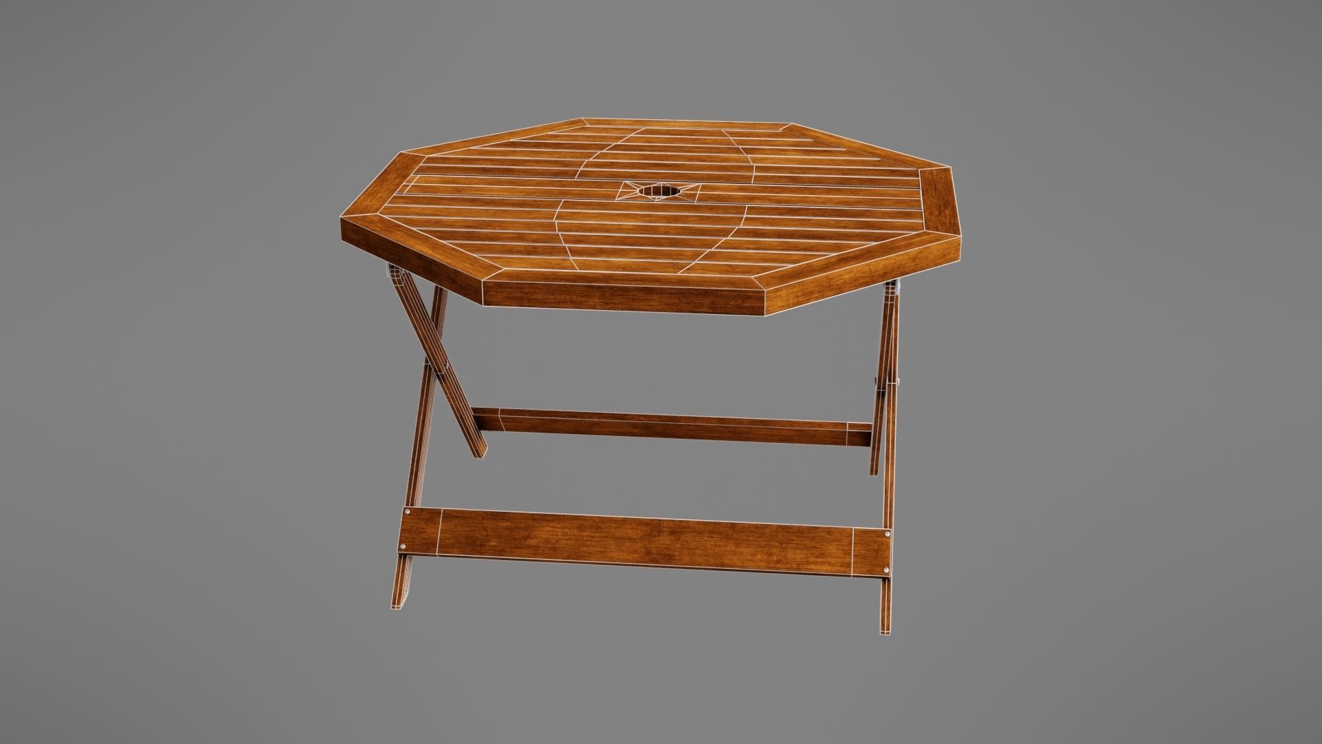 Wooden table Low-poly 3D model_35