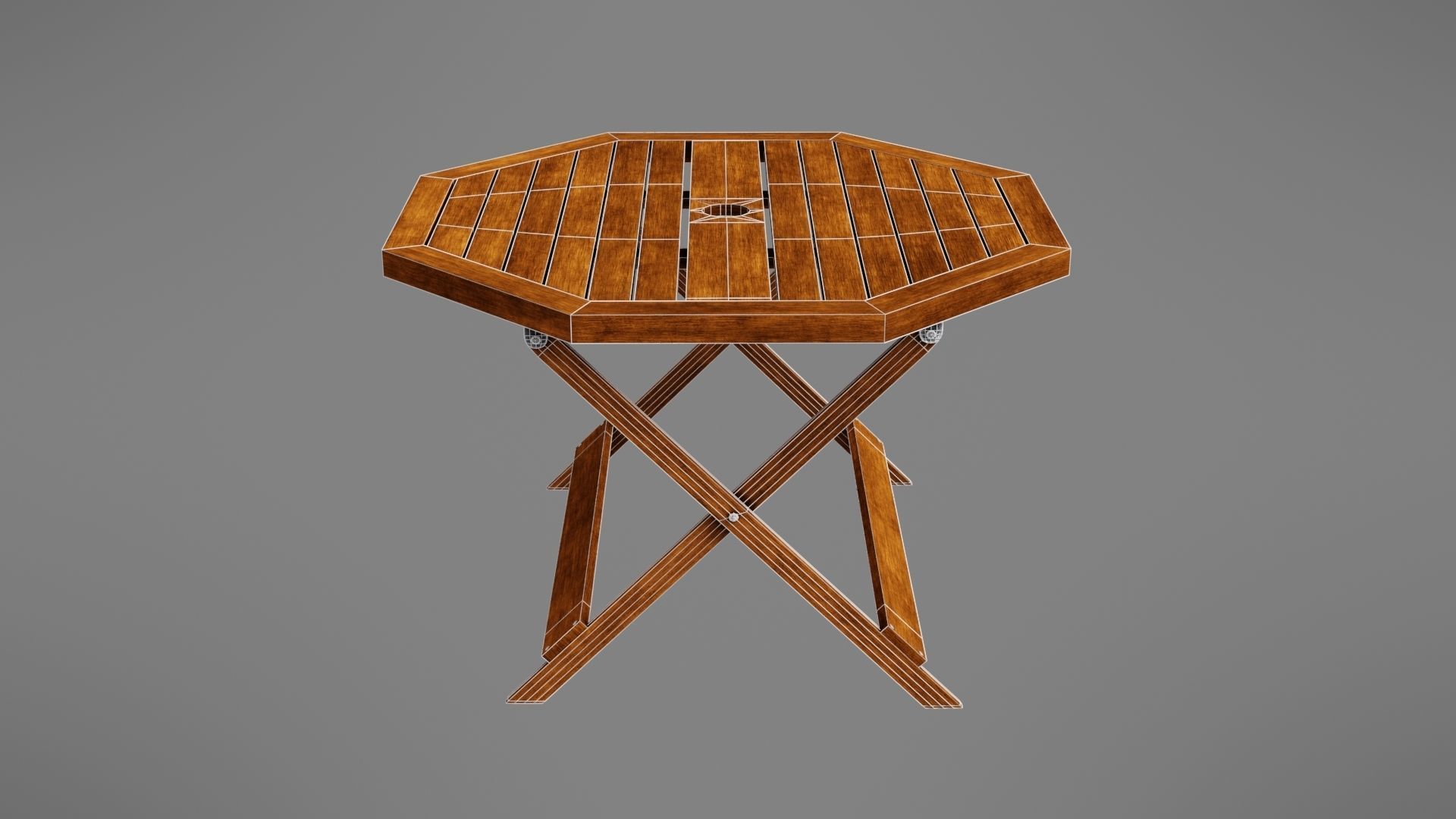 Wooden table Low-poly 3D model_39