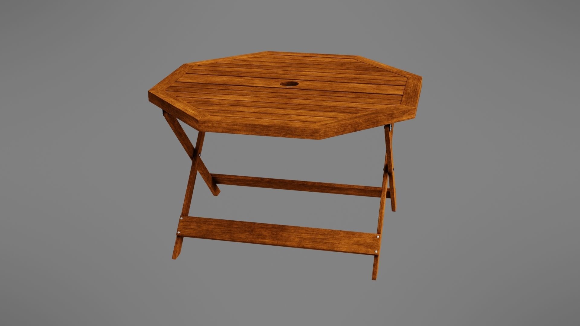Wooden table Low-poly 3D model_7