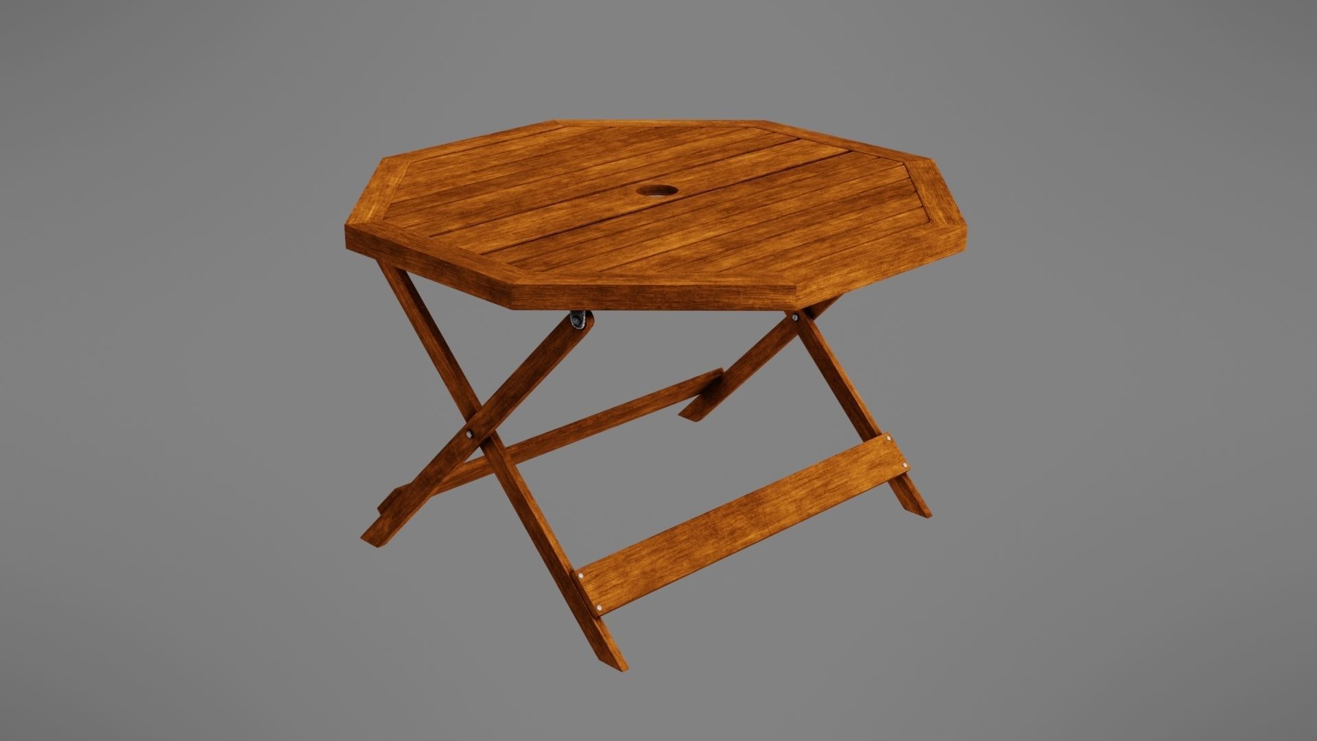 Wooden table Low-poly 3D model_10