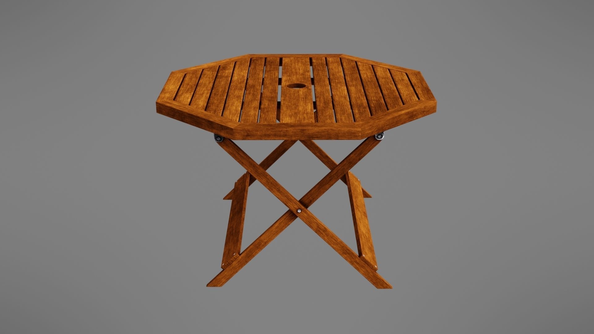 Wooden table Low-poly 3D model_19
