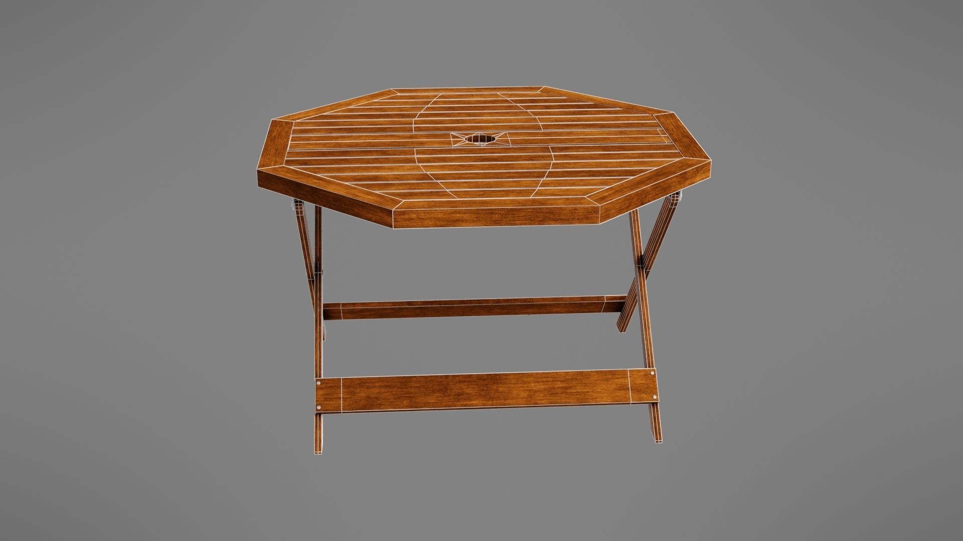 Wooden table Low-poly 3D model_28