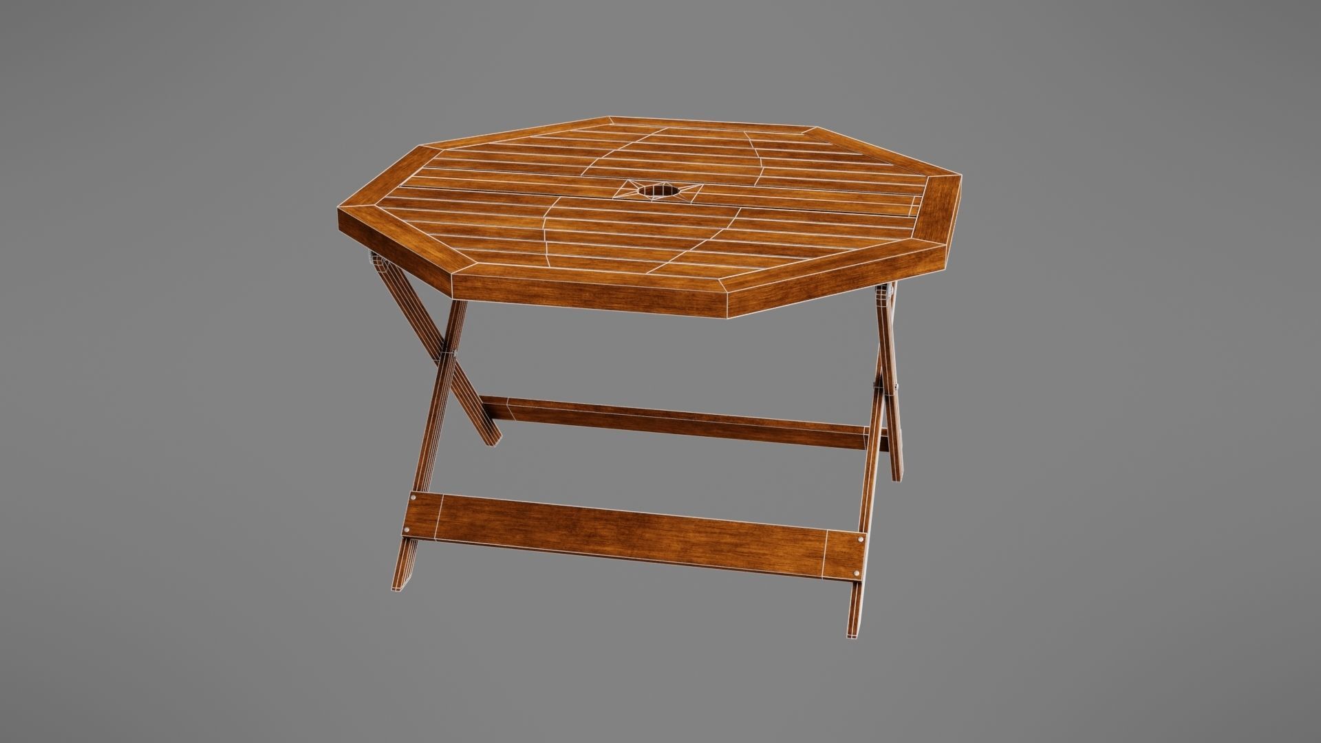 Wooden table Low-poly 3D model_27
