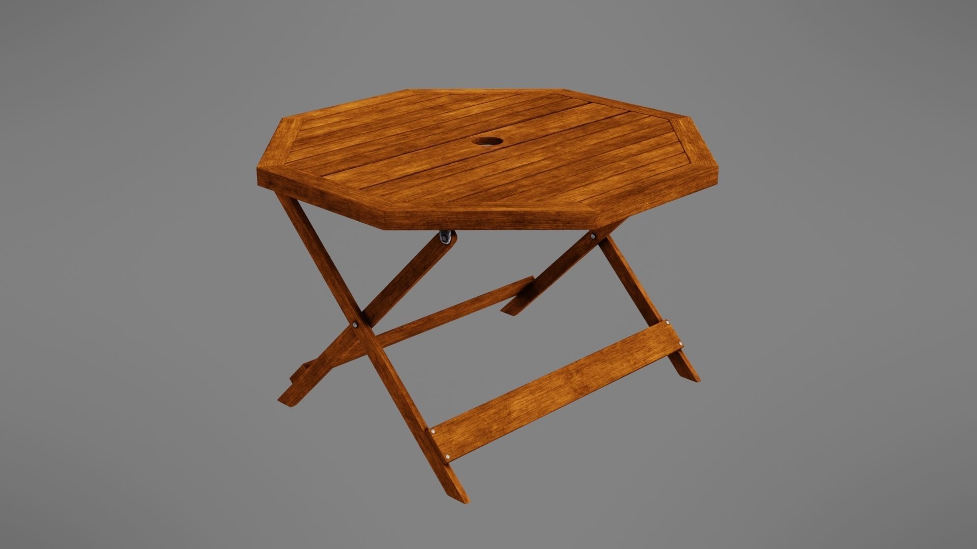 Wooden table Low-poly 3D model_17