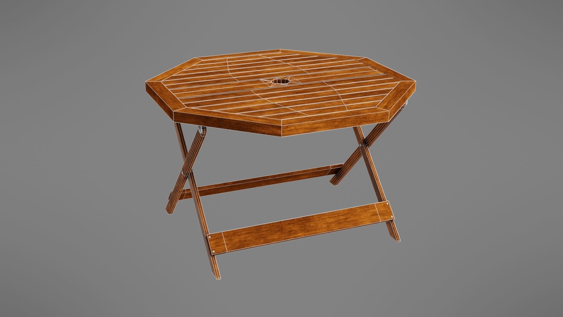 Wooden table Low-poly 3D model_29
