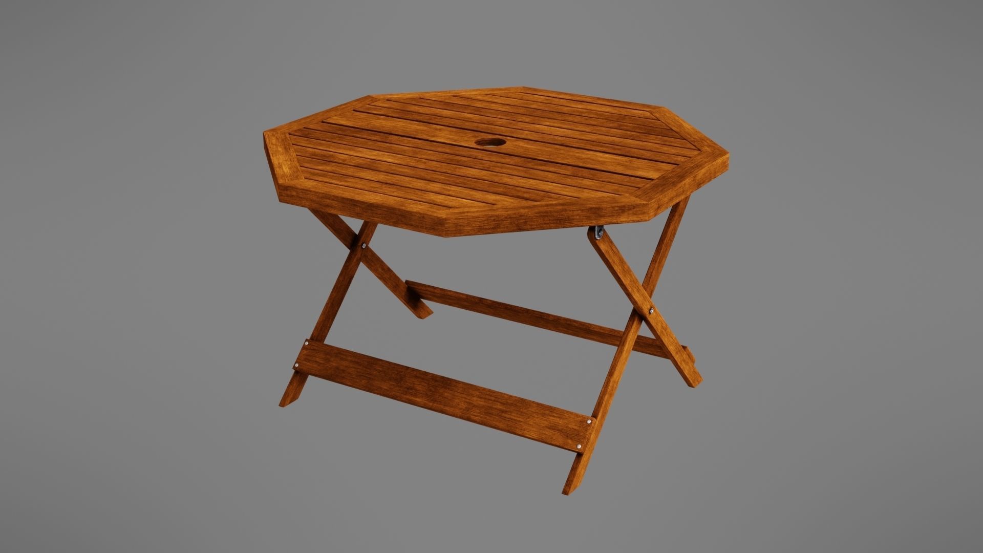 Wooden table Low-poly 3D model_5