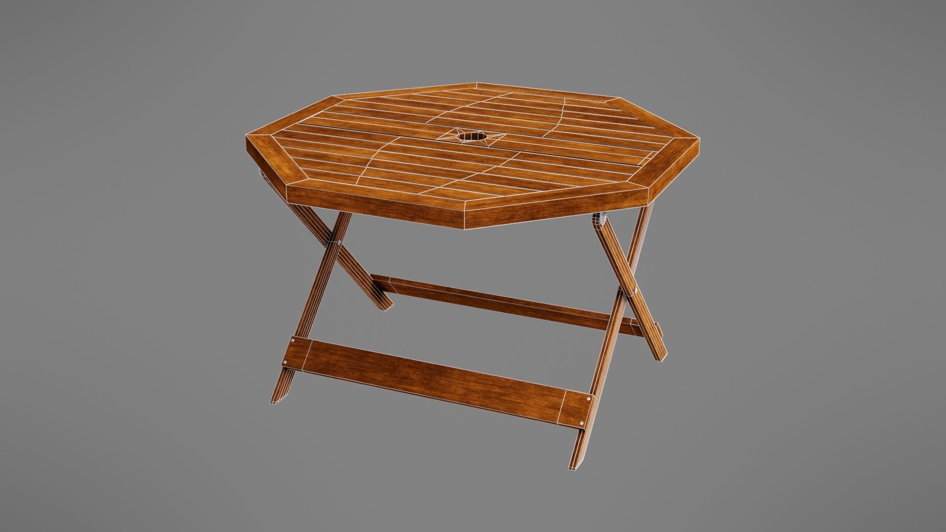 Wooden table Low-poly 3D model_26