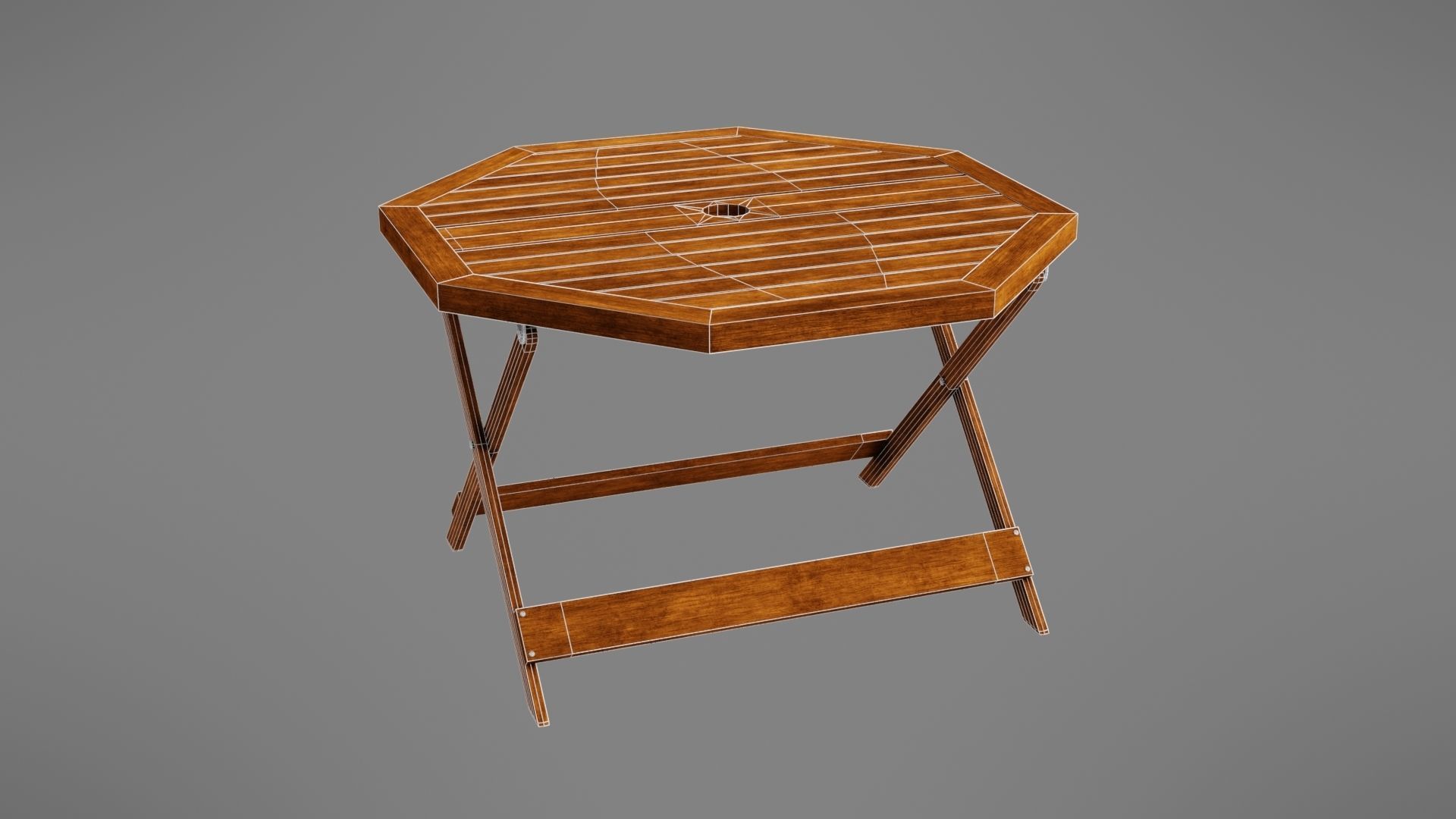 Wooden table Low-poly 3D model_36