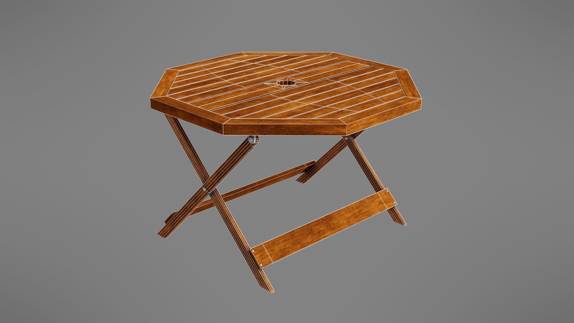 Wooden table Low-poly 3D model_30