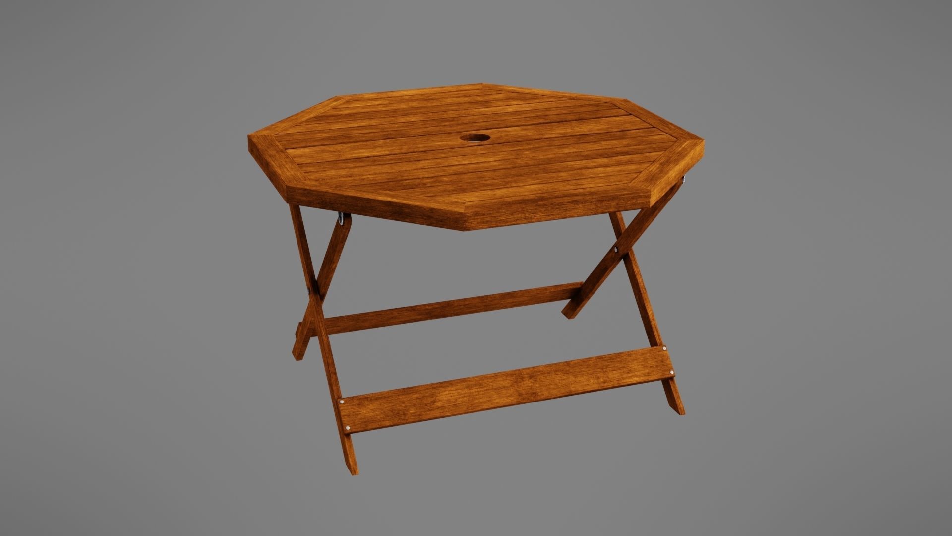 Wooden table Low-poly 3D model_16