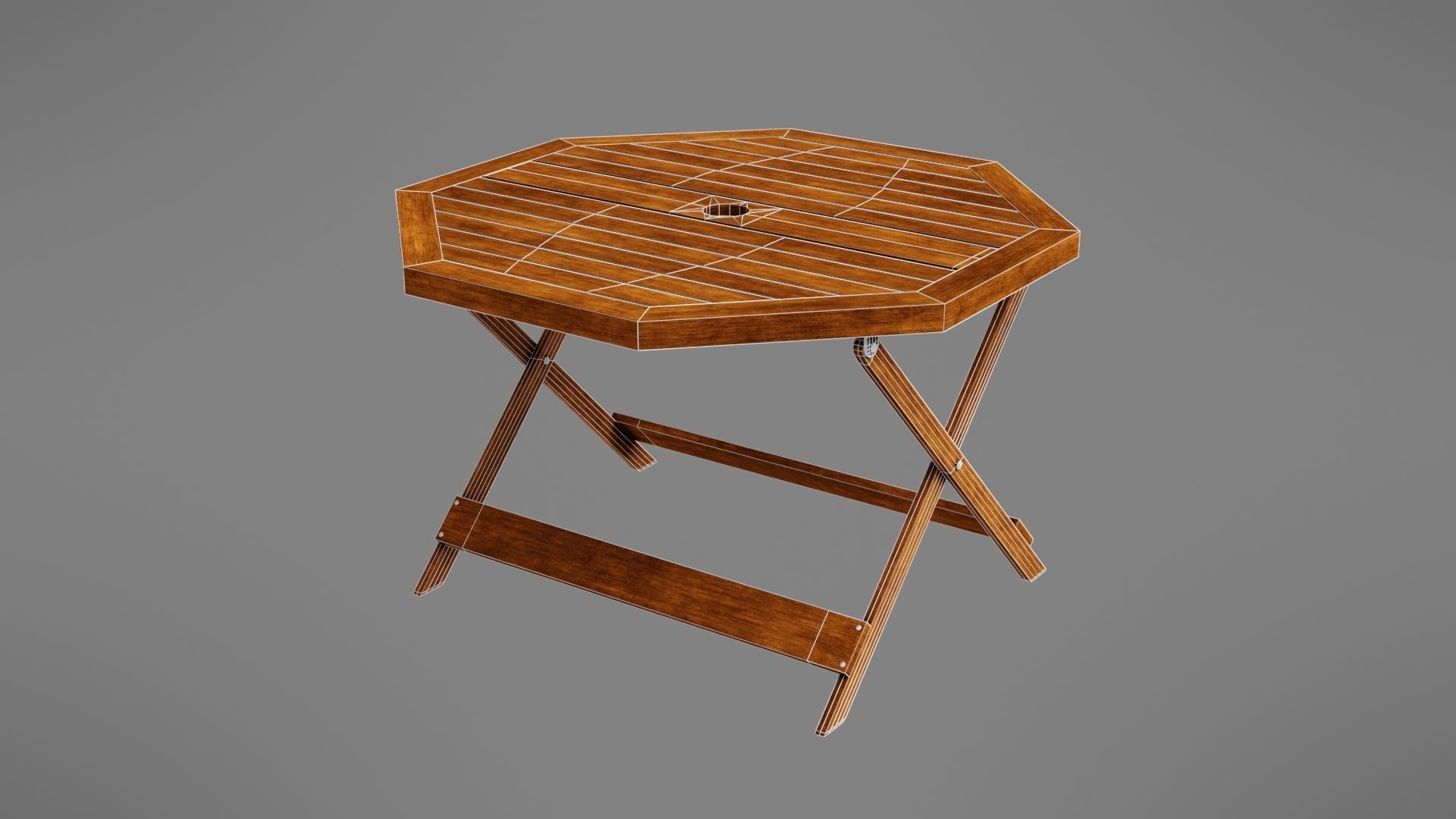 Wooden table Low-poly 3D model_24
