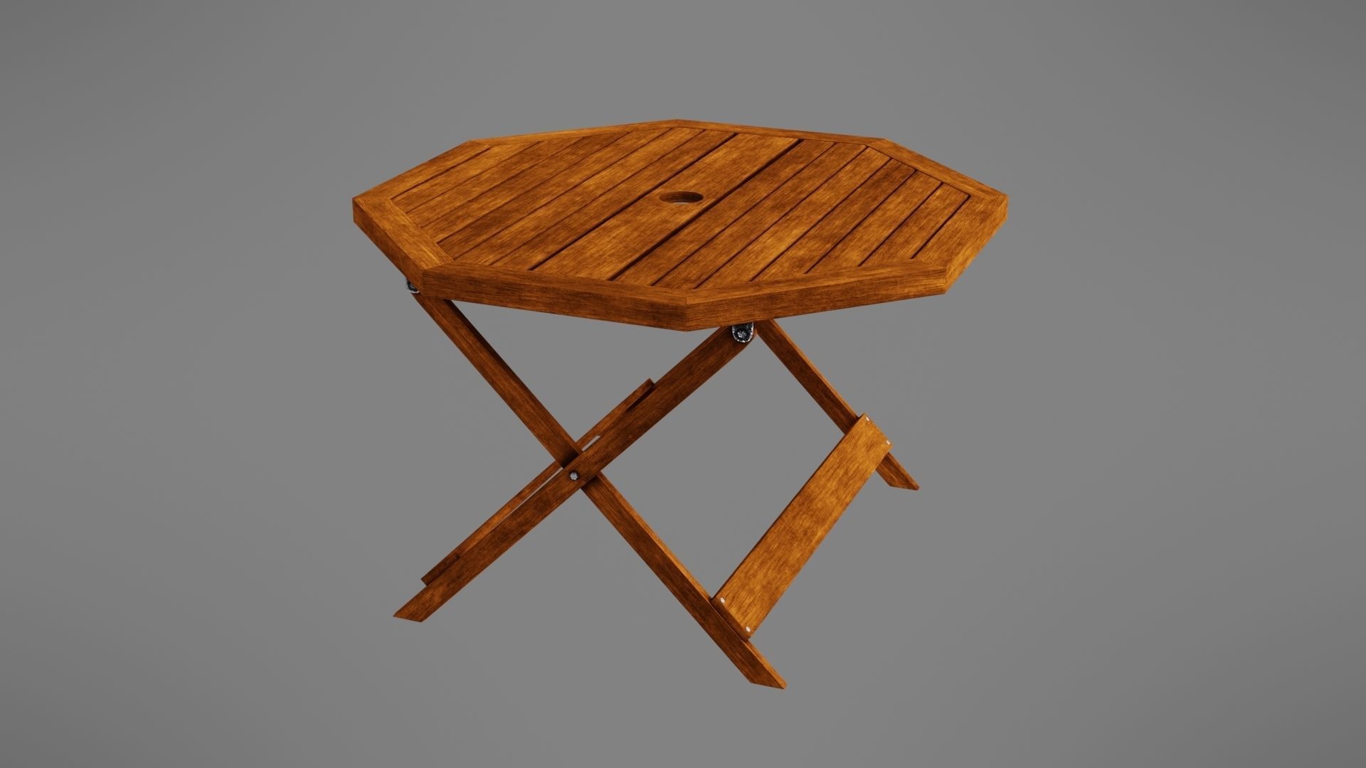 Wooden table Low-poly 3D model_11