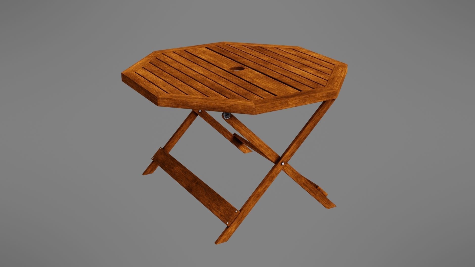 Wooden table Low-poly 3D model_13