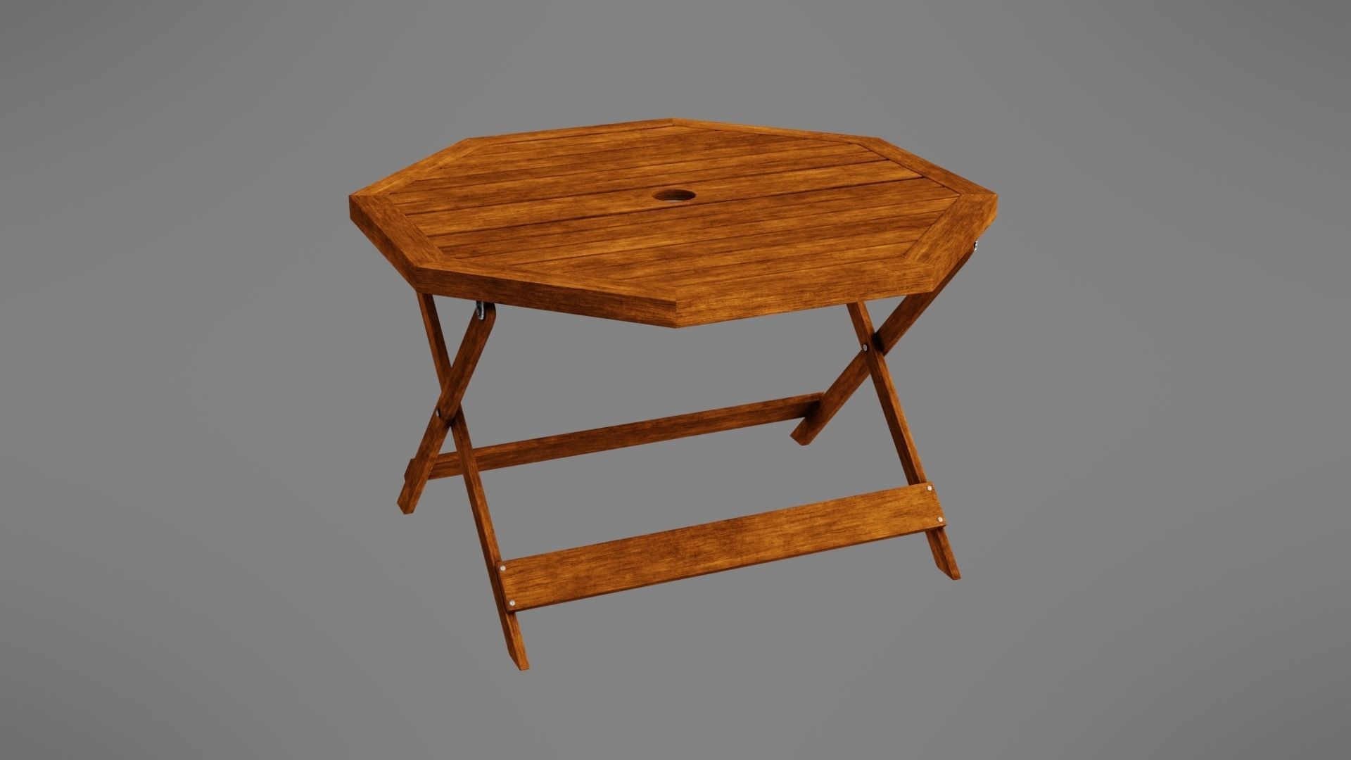 Wooden table Low-poly 3D model_9