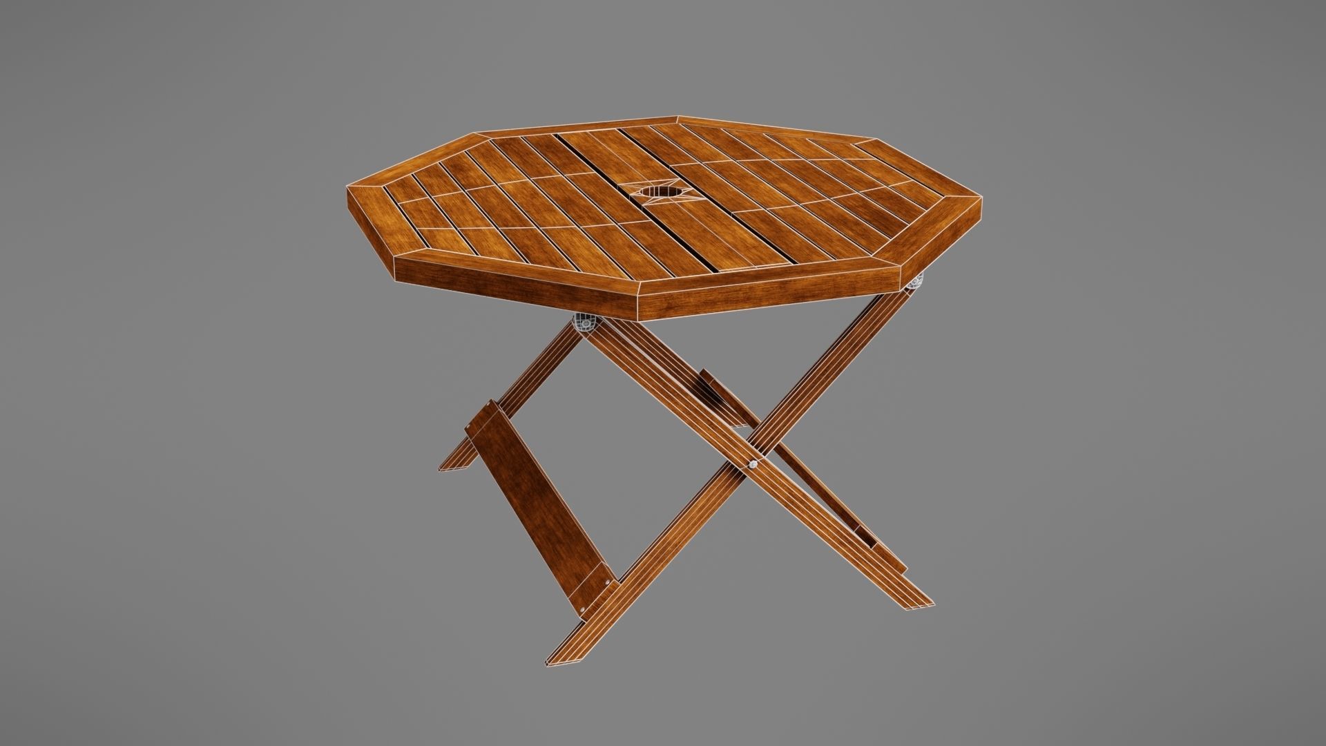 Wooden table Low-poly 3D model_40