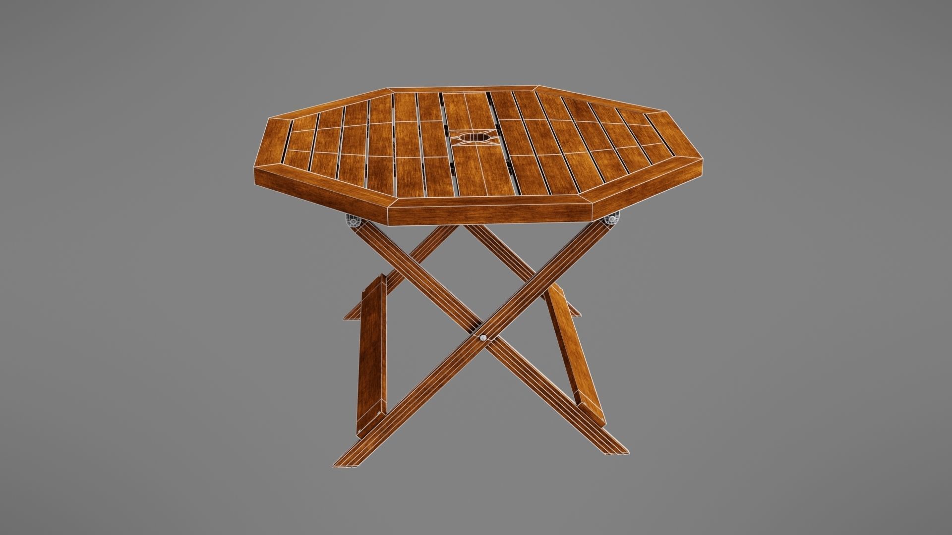 Wooden table Low-poly 3D model_32