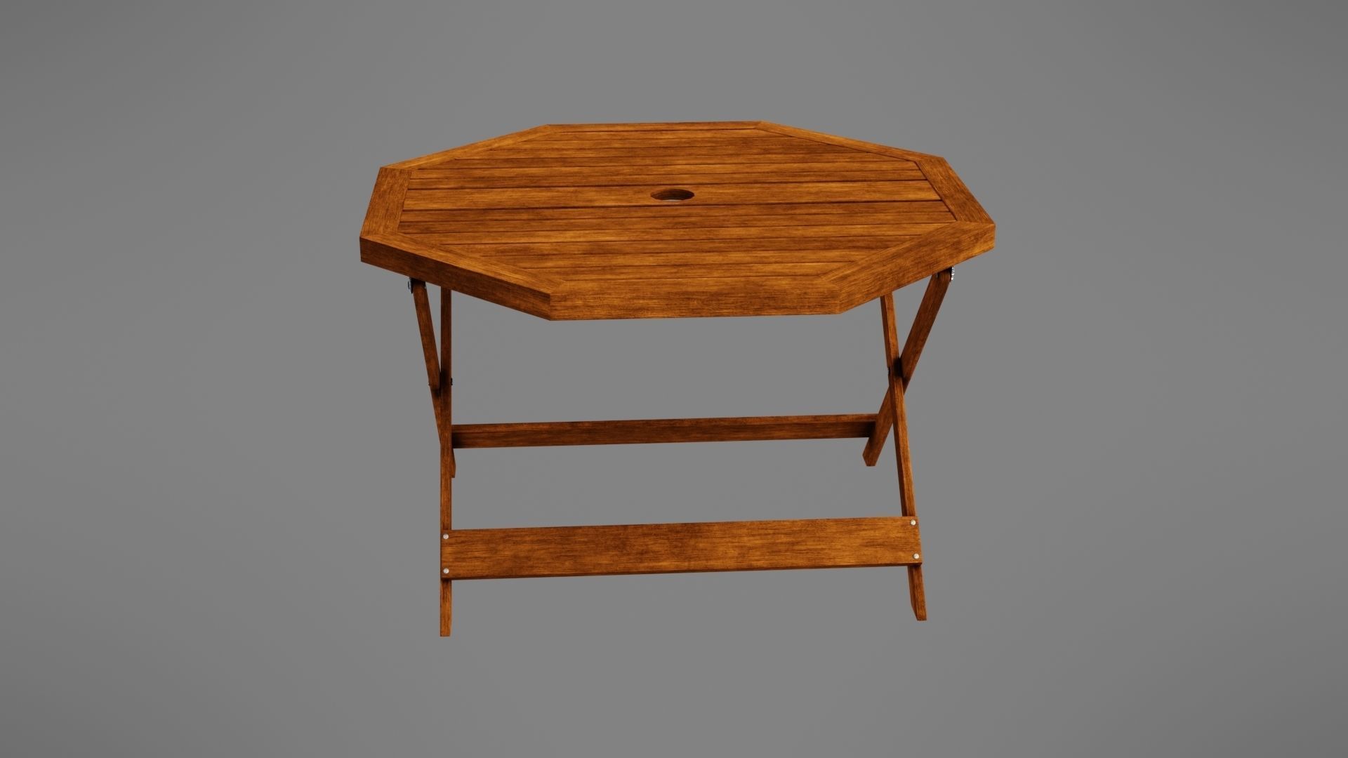 Wooden table Low-poly 3D model_8