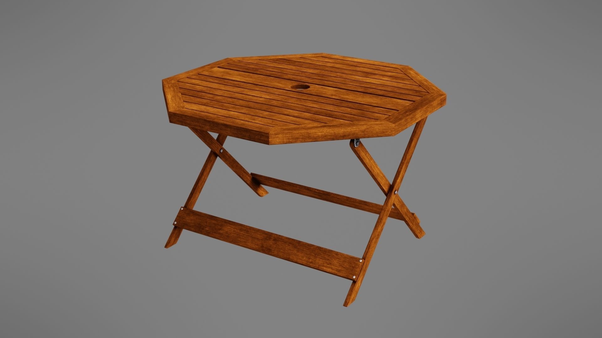 Wooden table Low-poly 3D model_14