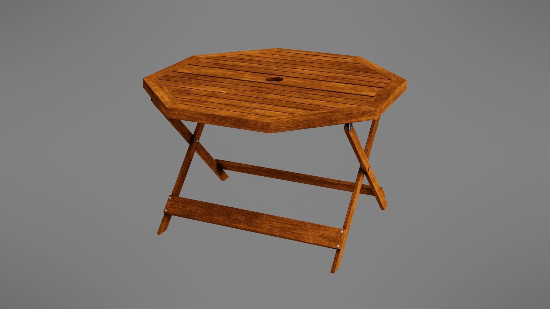 Wooden table Low-poly 3D model_6