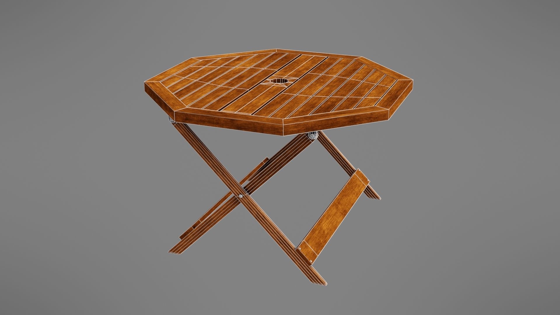 Wooden table Low-poly 3D model_38