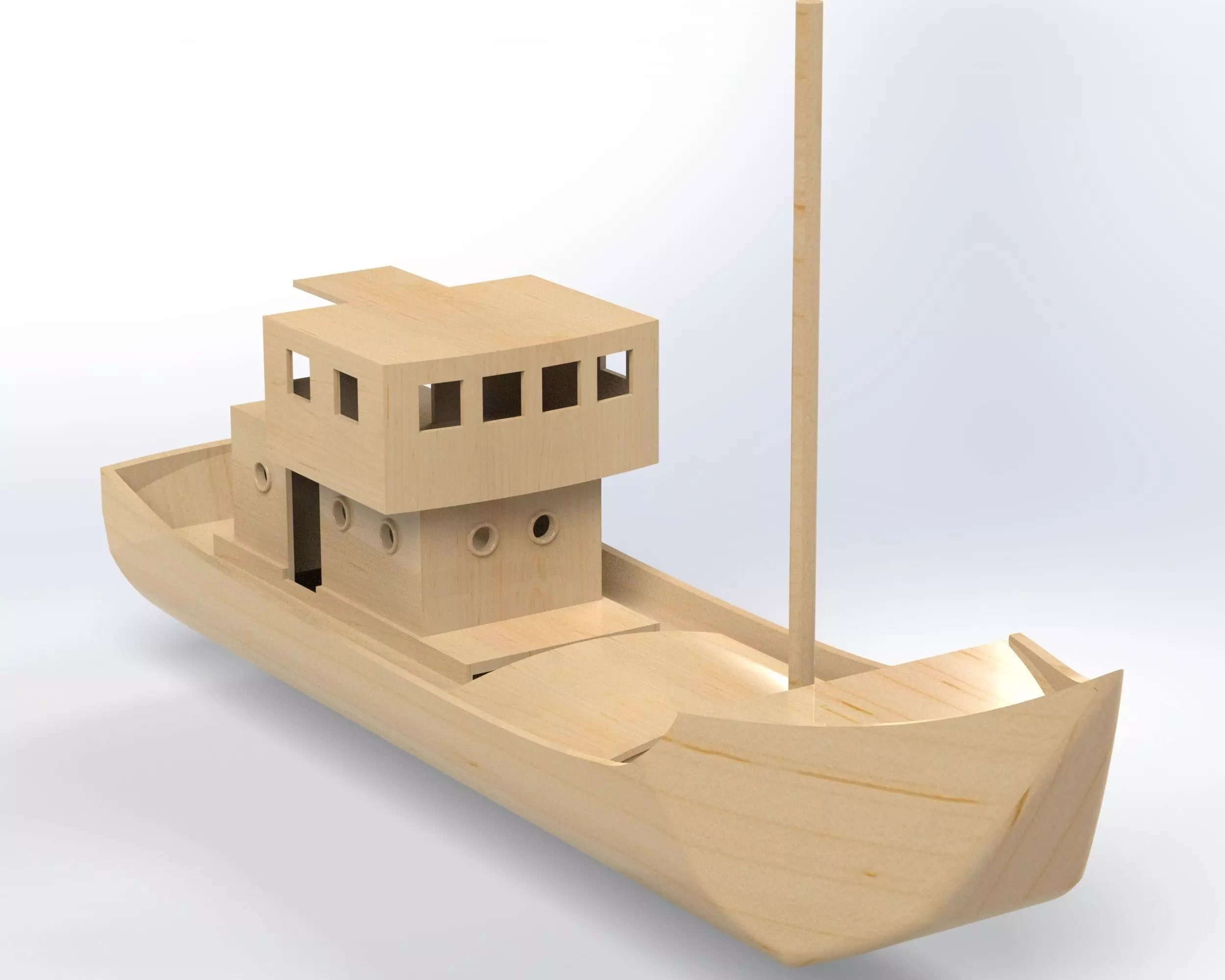 Boat desk sized 3D model_0