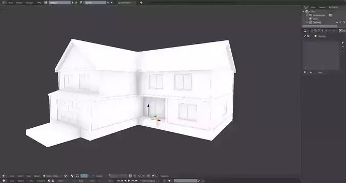 American House  House03  Low-poly  without Textures