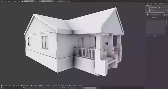 American House  House04  Low-poly without Textures