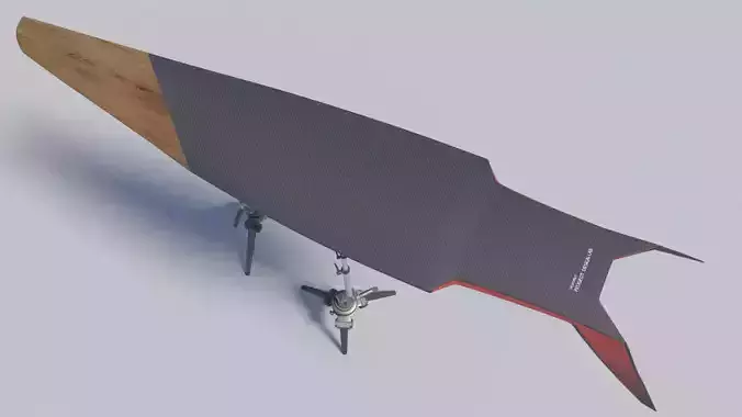Surfboard-Concept spacecraft with wooden plank