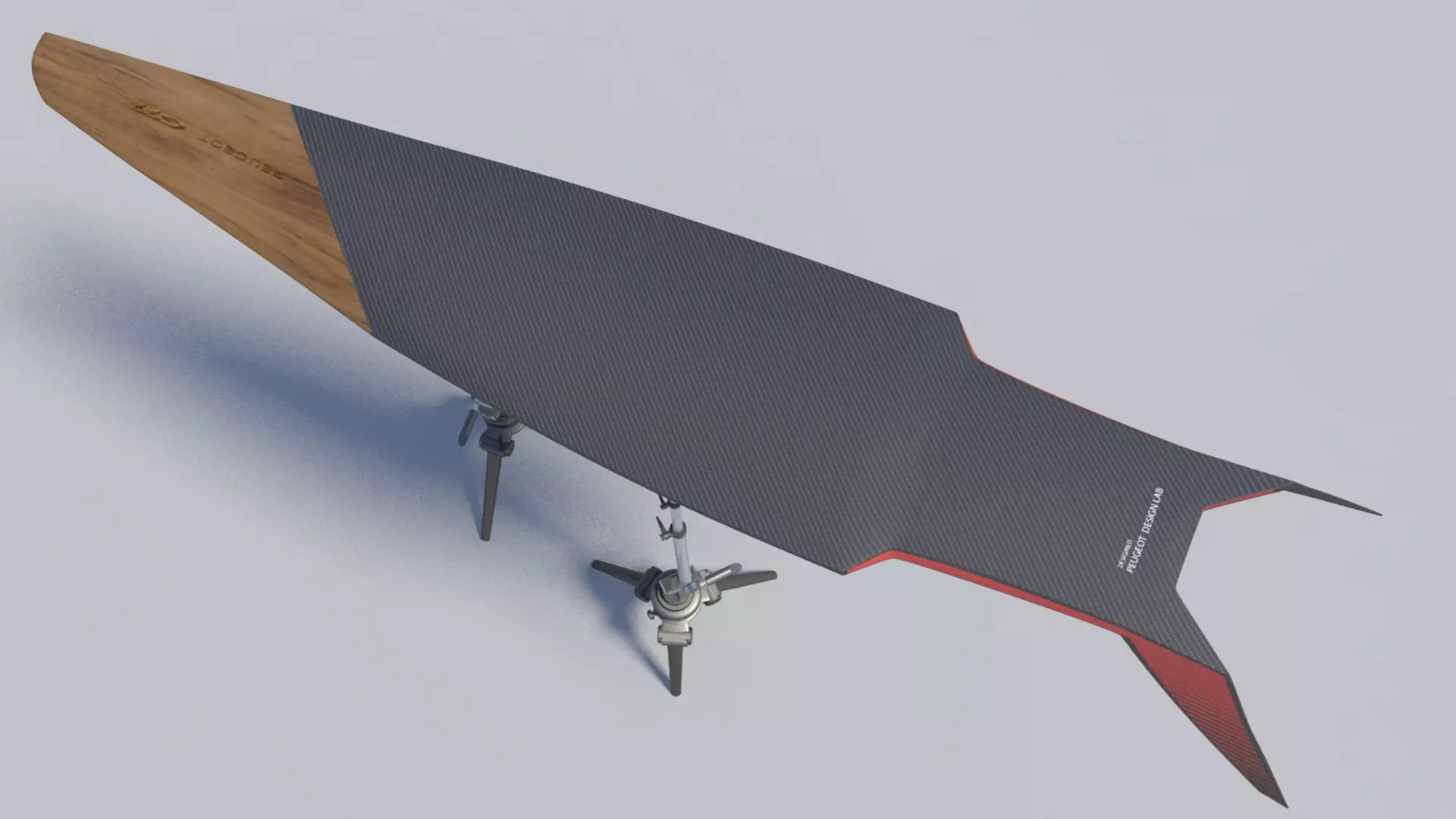 Surfboard-Concept spacecraft with wooden plank 3D model
