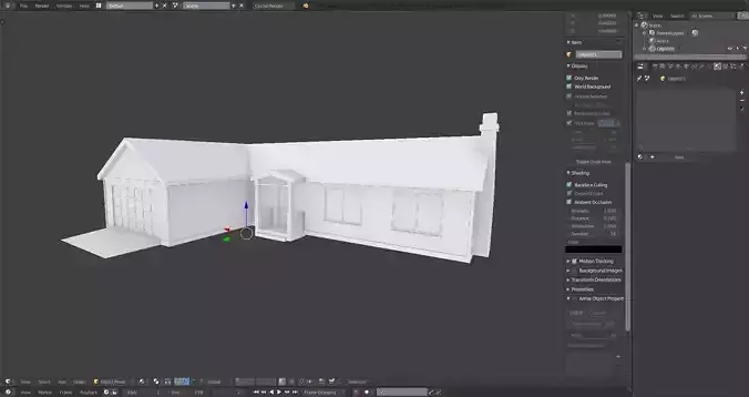 All American Houses  Low-poly  without Textures Low-poly 3D model