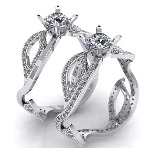 Female Diamond Leaf Ring 3D print model