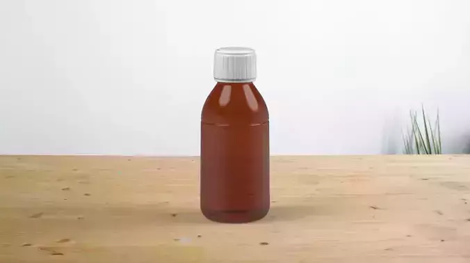 amber glass bottle 3D model