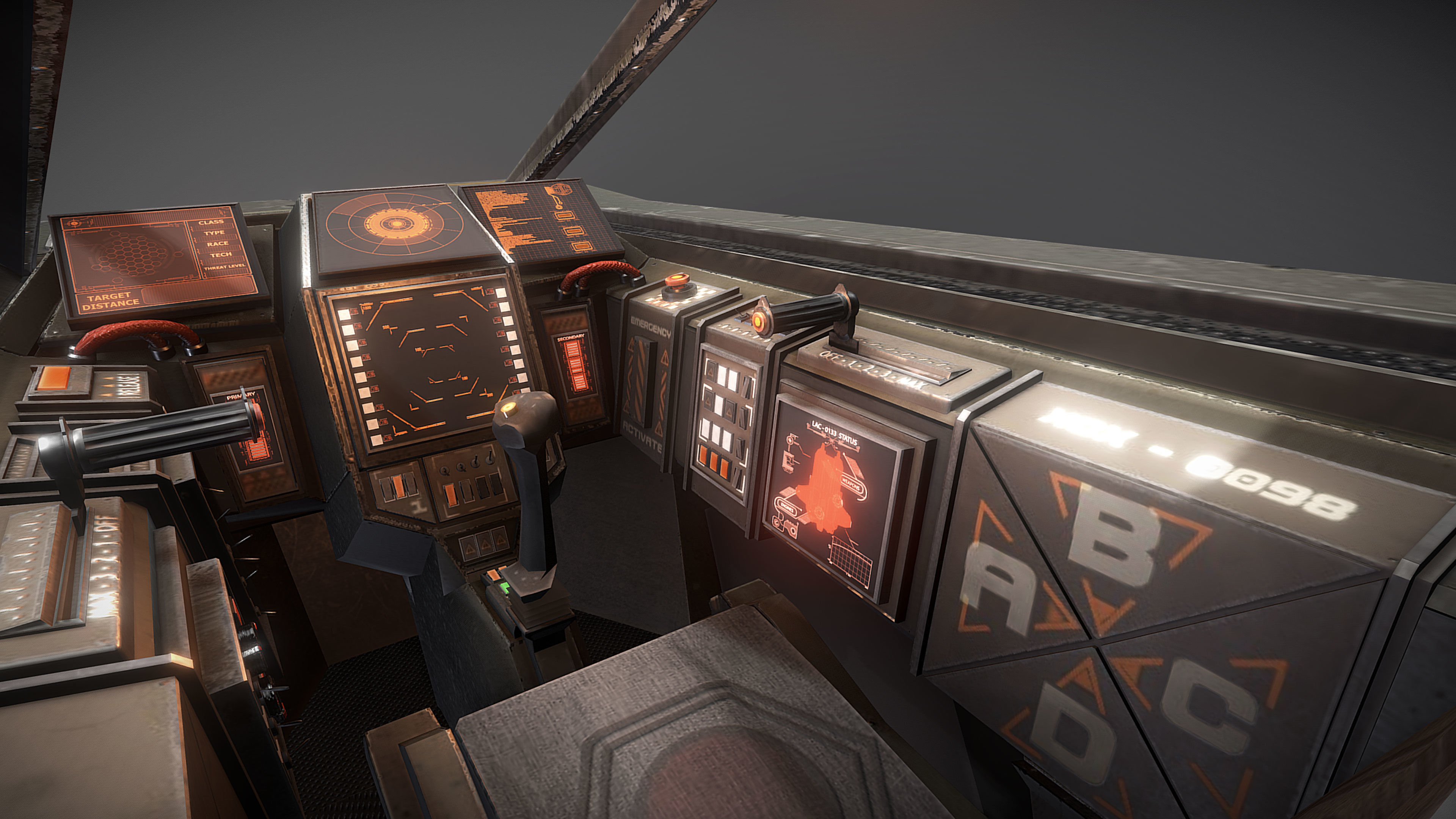 Light Assault Craft Fighter and Cockpit Low-poly 3D model_1