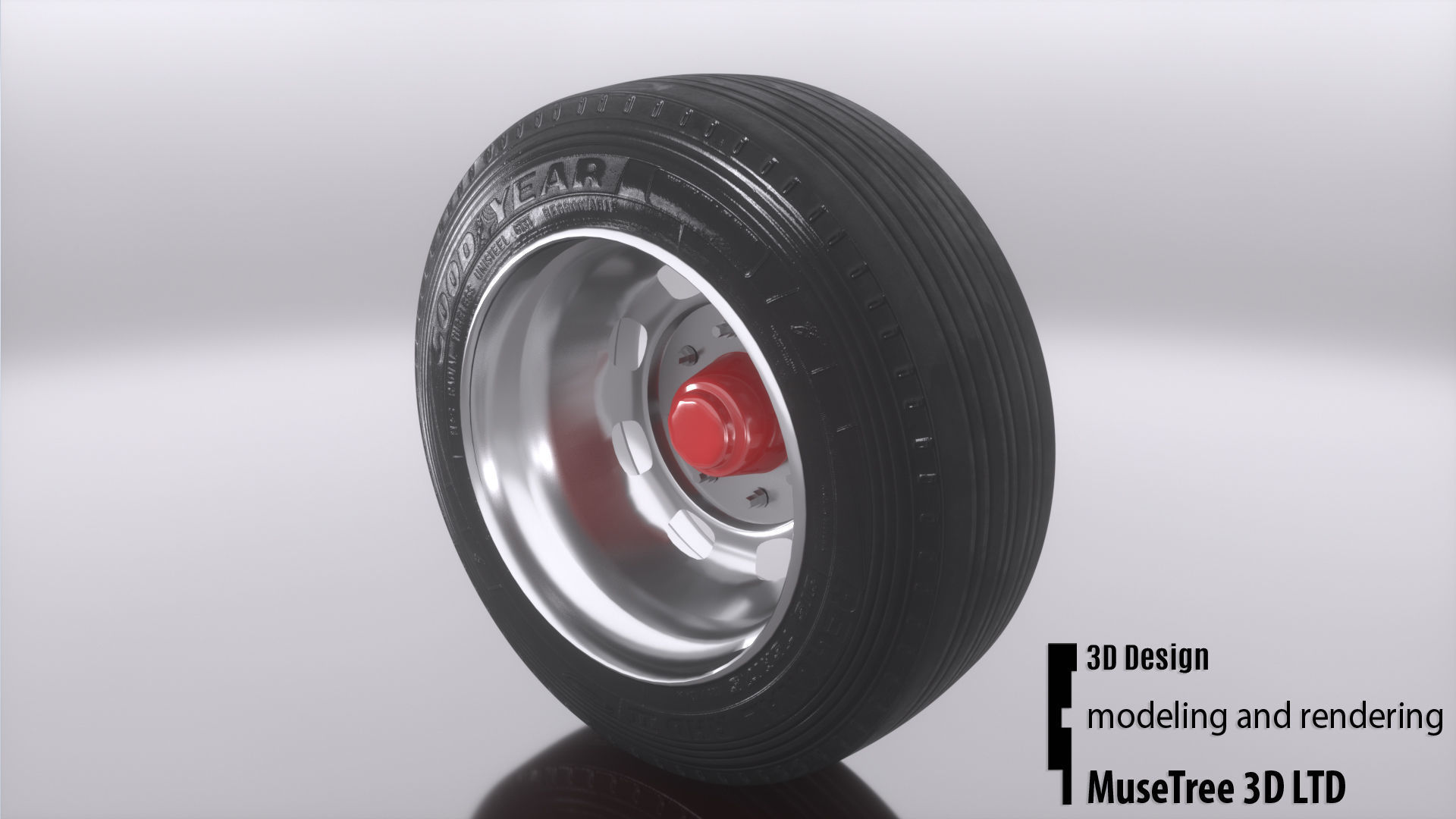 Tire and Rim Low-poly 3D model_1