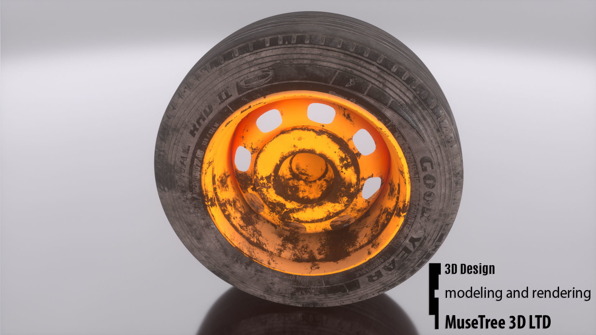 Tire and Rim Low-poly 3D model_7