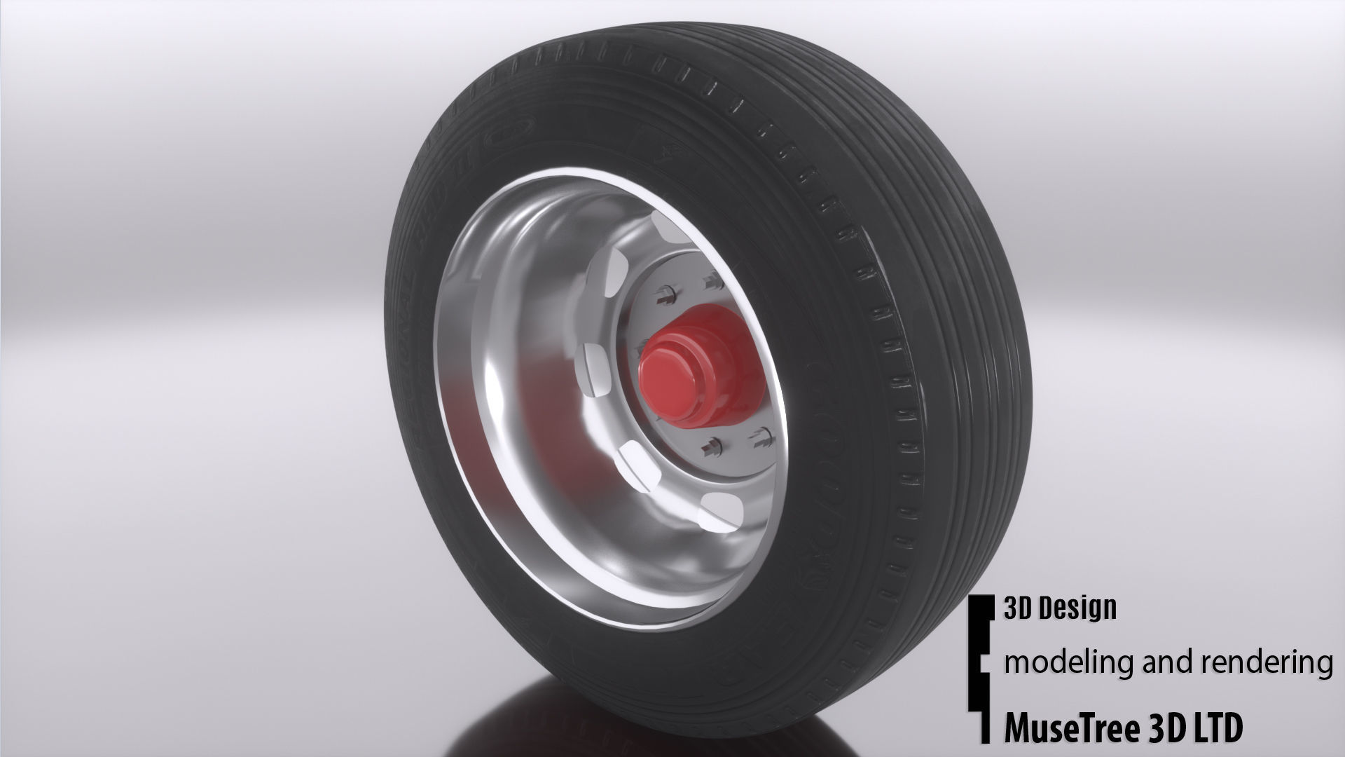 Tire and Rim Low-poly 3D model_5