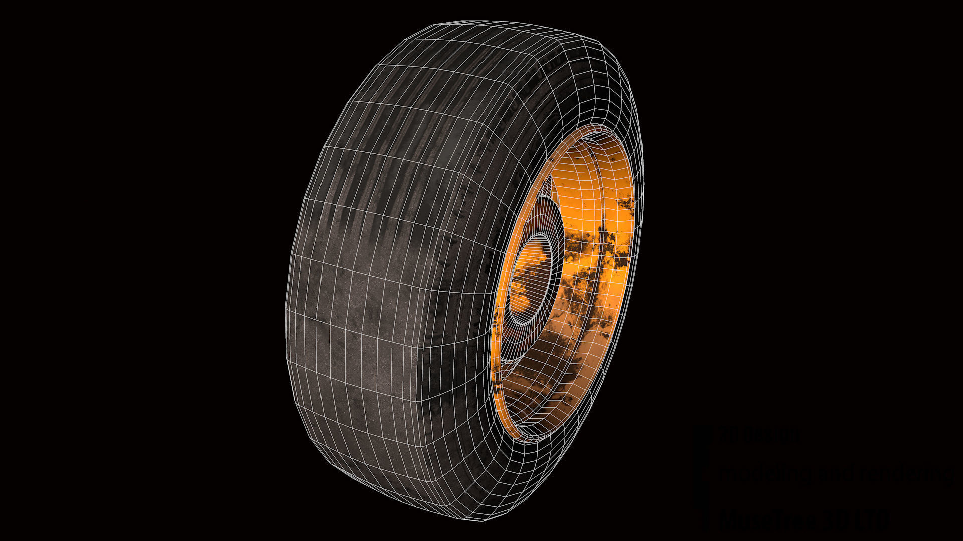 Tire and Rim Low-poly 3D model_10