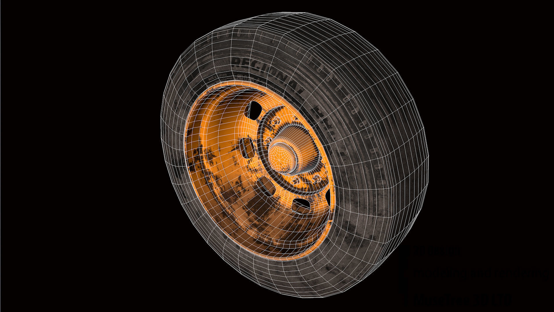 Tire and Rim Low-poly 3D model_8