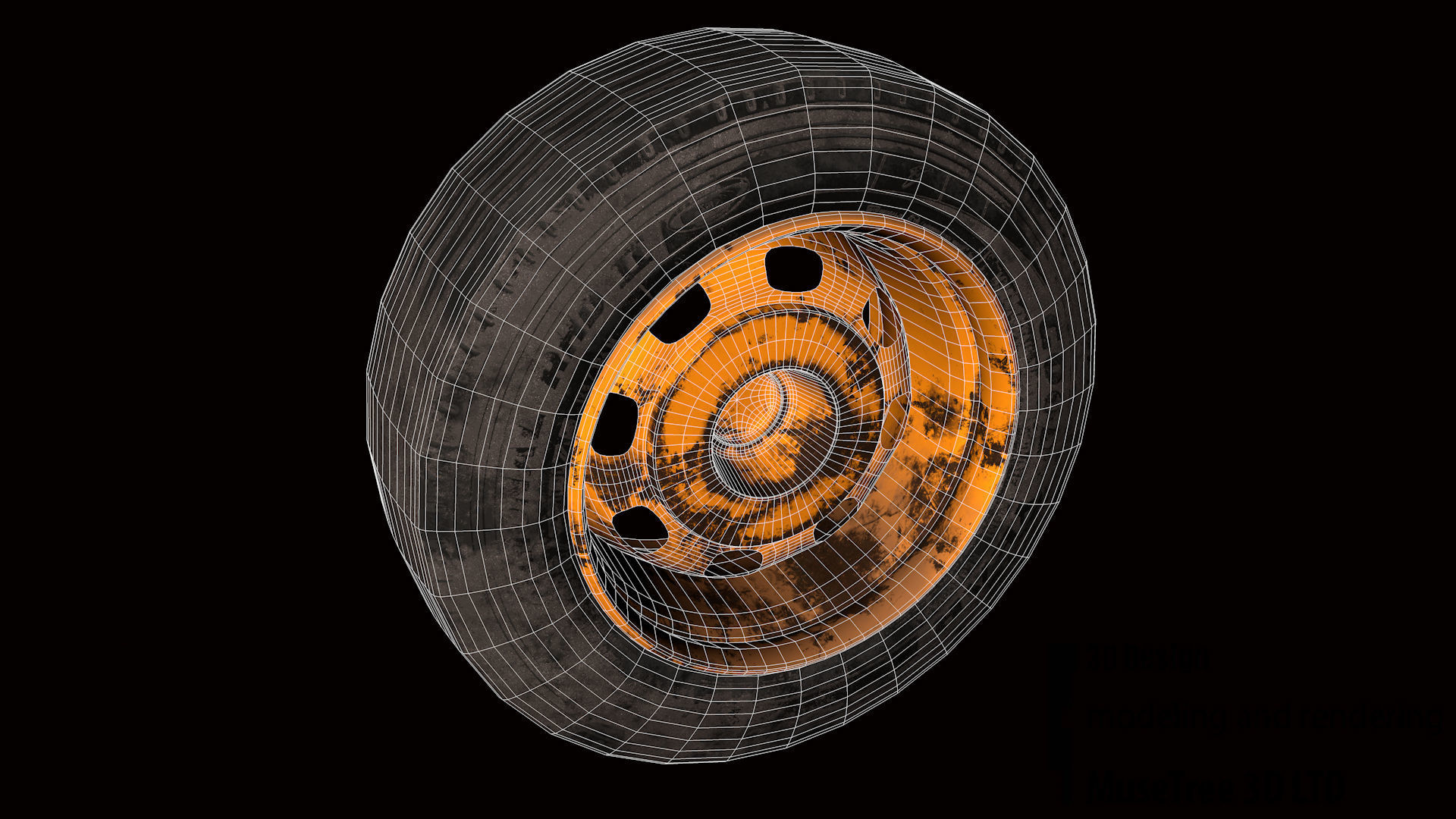 Tire and Rim Low-poly 3D model_9