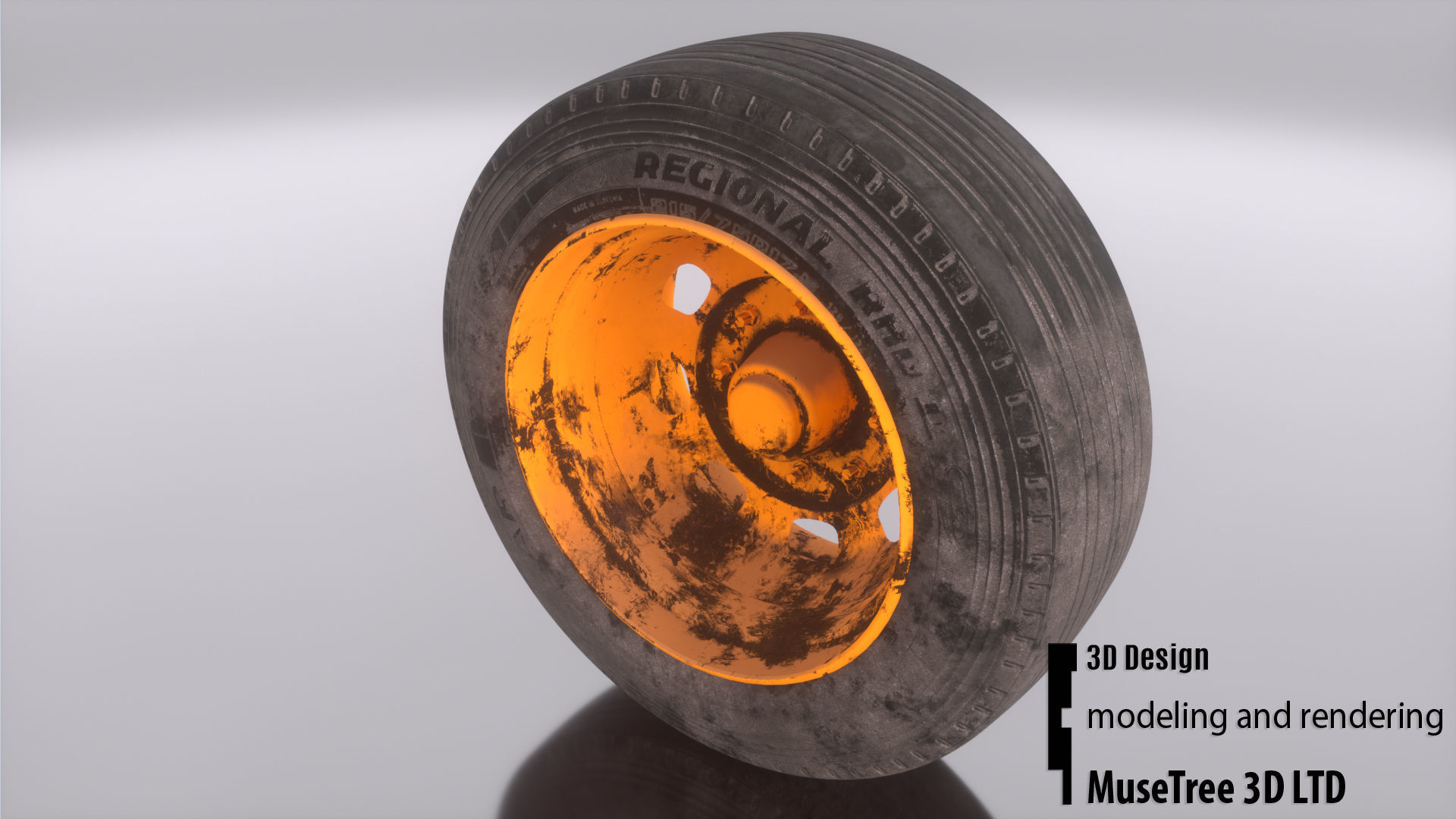 Tire and Rim Low-poly 3D model_6