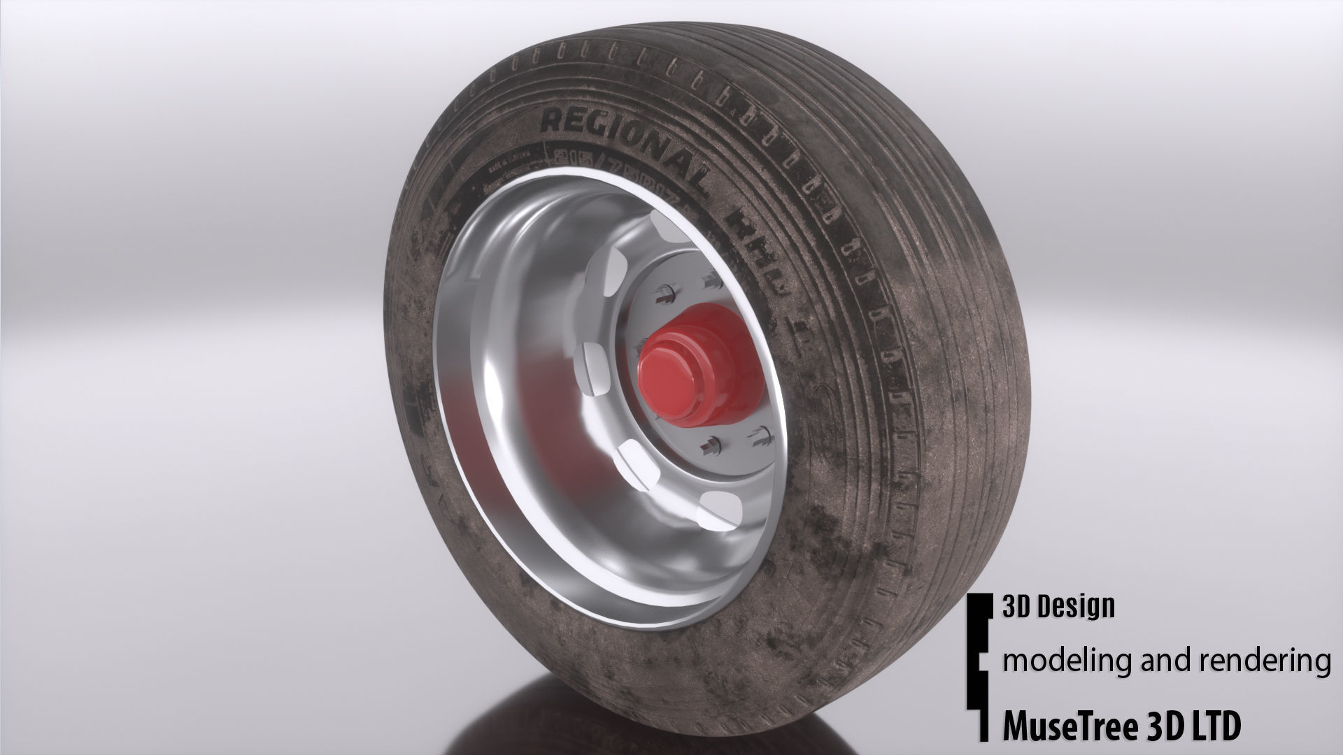 Tire and Rim Low-poly 3D model_4