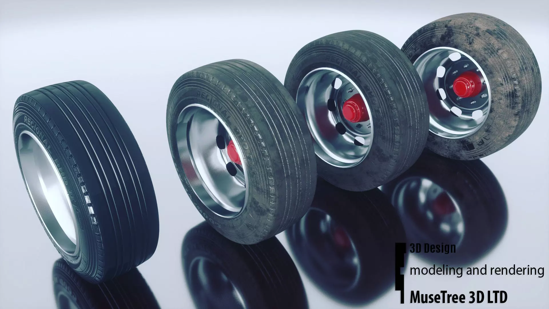 Tire and Rim Low-poly 3D model_0