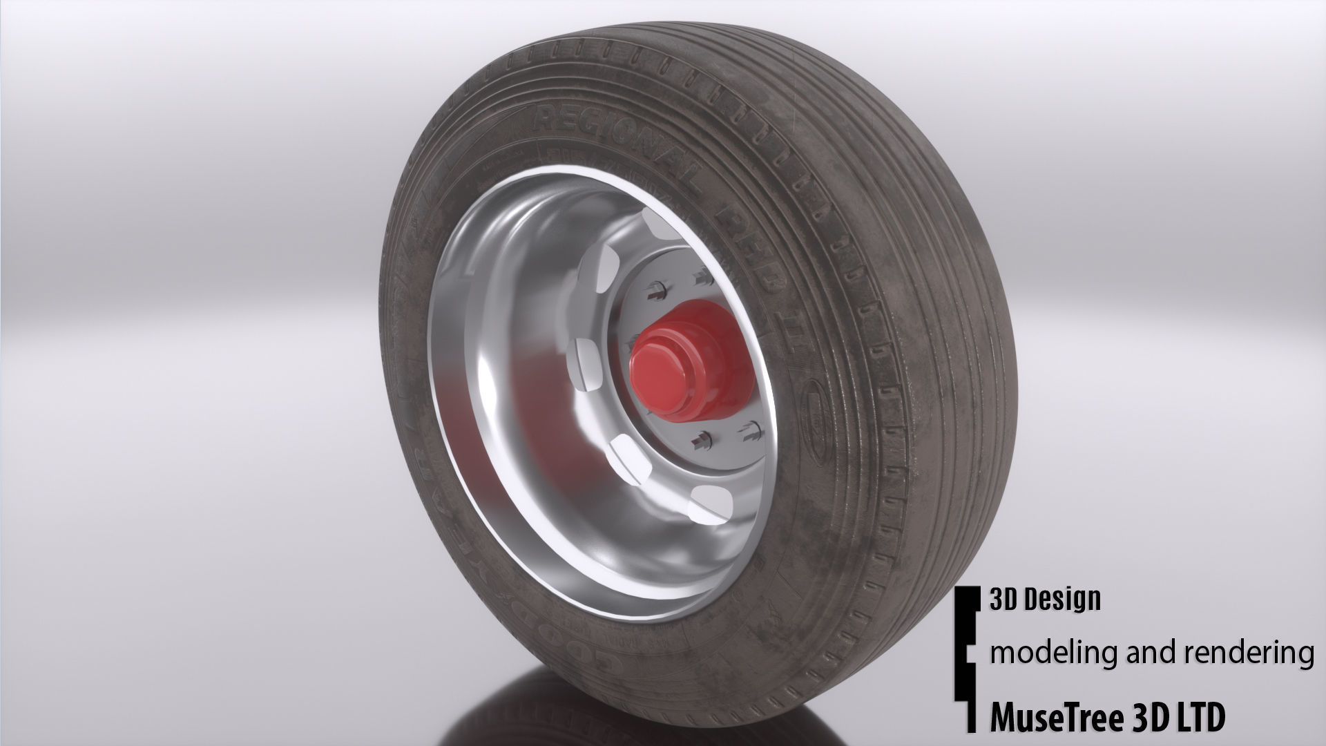 Tire and Rim Low-poly 3D model_2