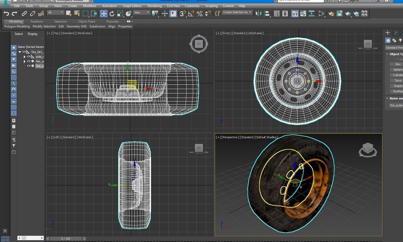 Tire and Rim Low-poly 3D model_15