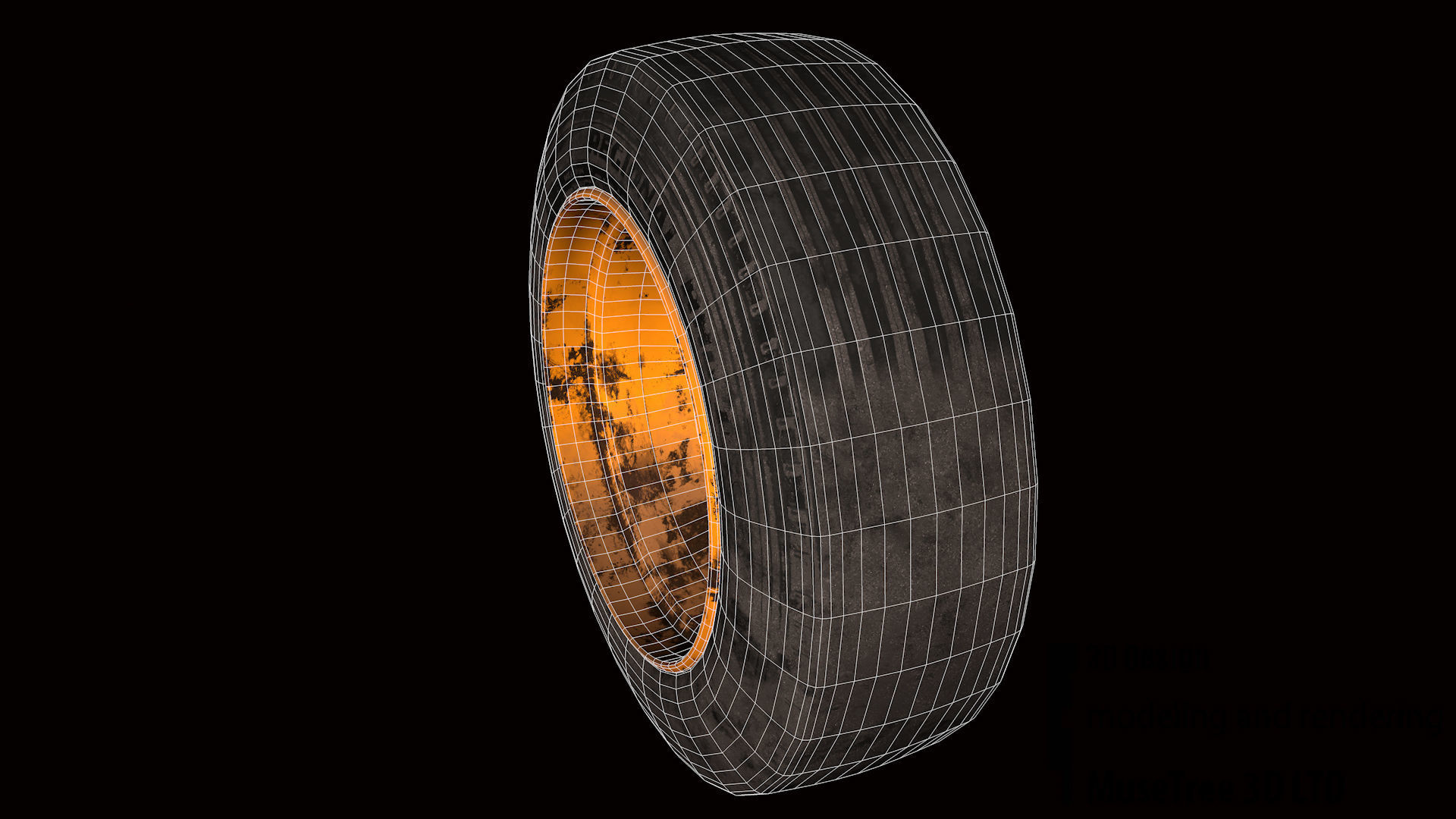 Tire and Rim Low-poly 3D model_11
