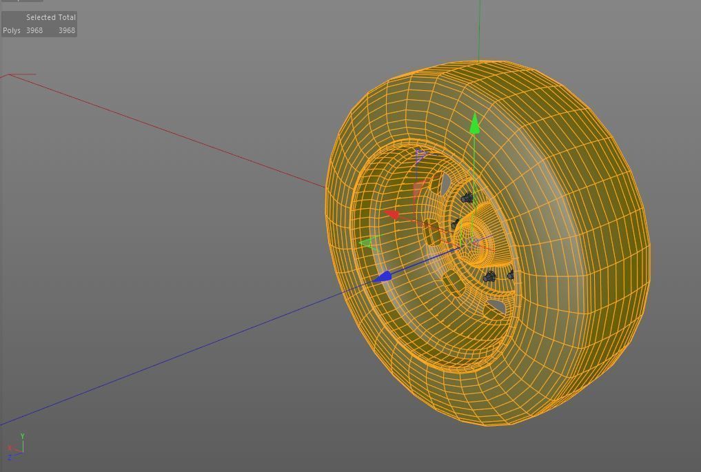 Tire and Rim Low-poly 3D model_14
